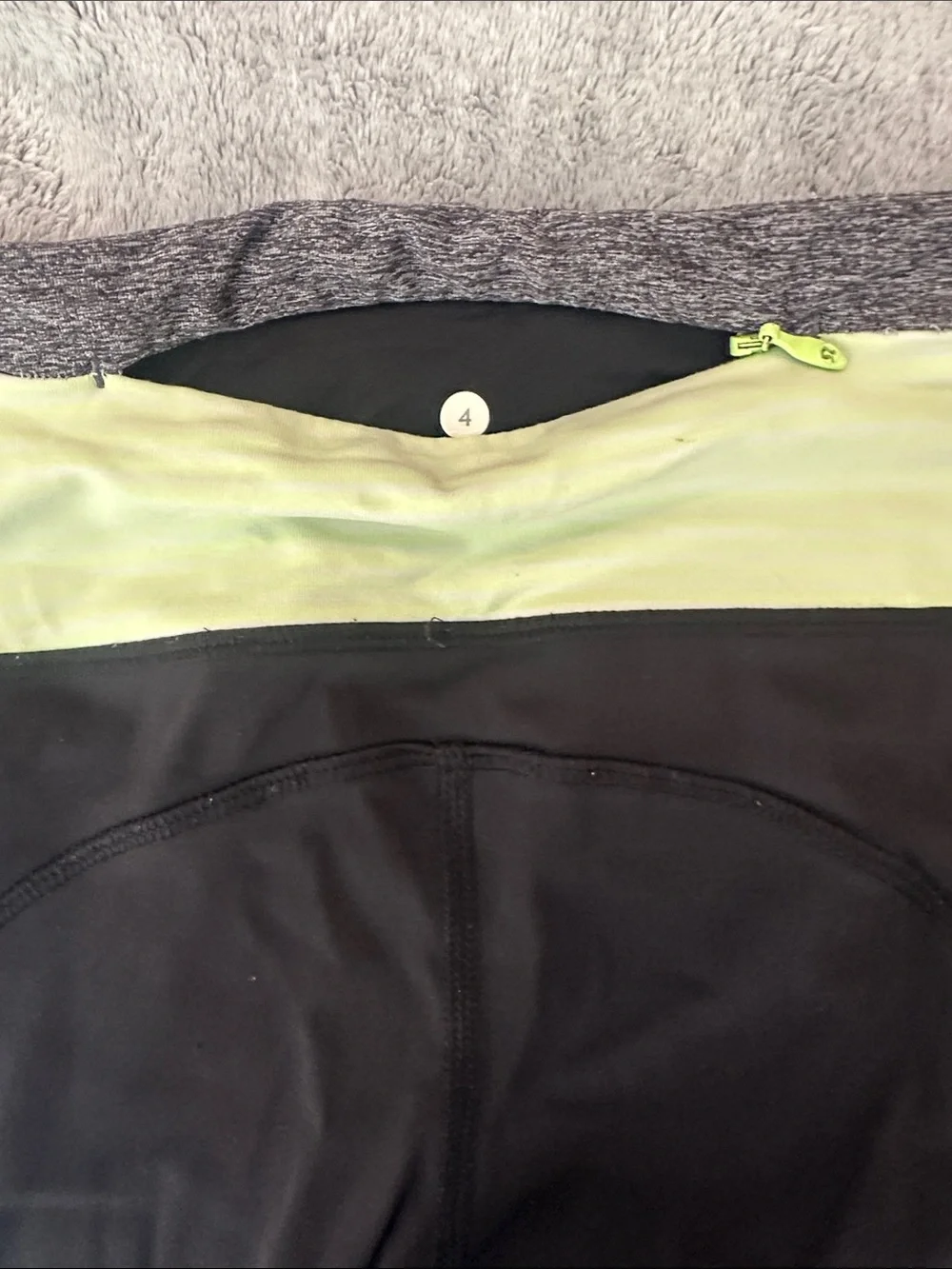 Black Leggings with Lime Waistband